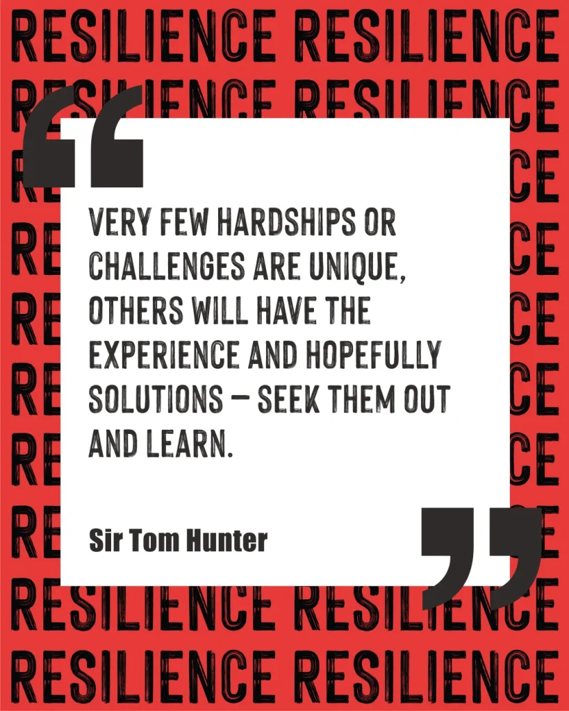 Sir Tom Hunter Resilience campaign artwork